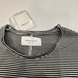 Ovadia and Sons Men's black Striped T-Shirt M NWT 3611 F